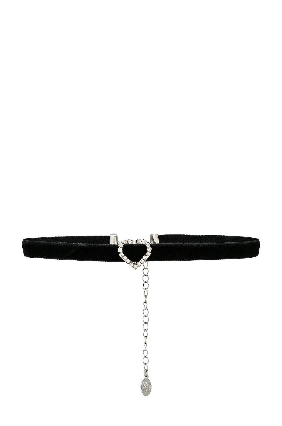 Crystal Heart Choker Black 1 Crystal Heart Choker Black