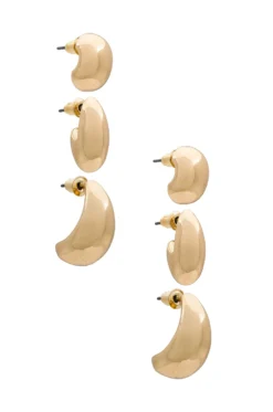 Teardrop Hoop Set Gold