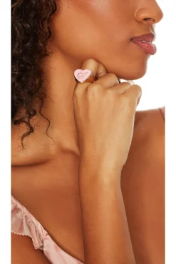 Gold Heart Ring With Resin "Fuck Off" Pink -Nike Store 8OTH WL926 V4