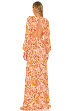 Shiloh Maxi Dress Vintage Coral Floral -Nike Store AFFM WD137 V3