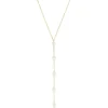 Multi Pearl Lariat Necklace Gold