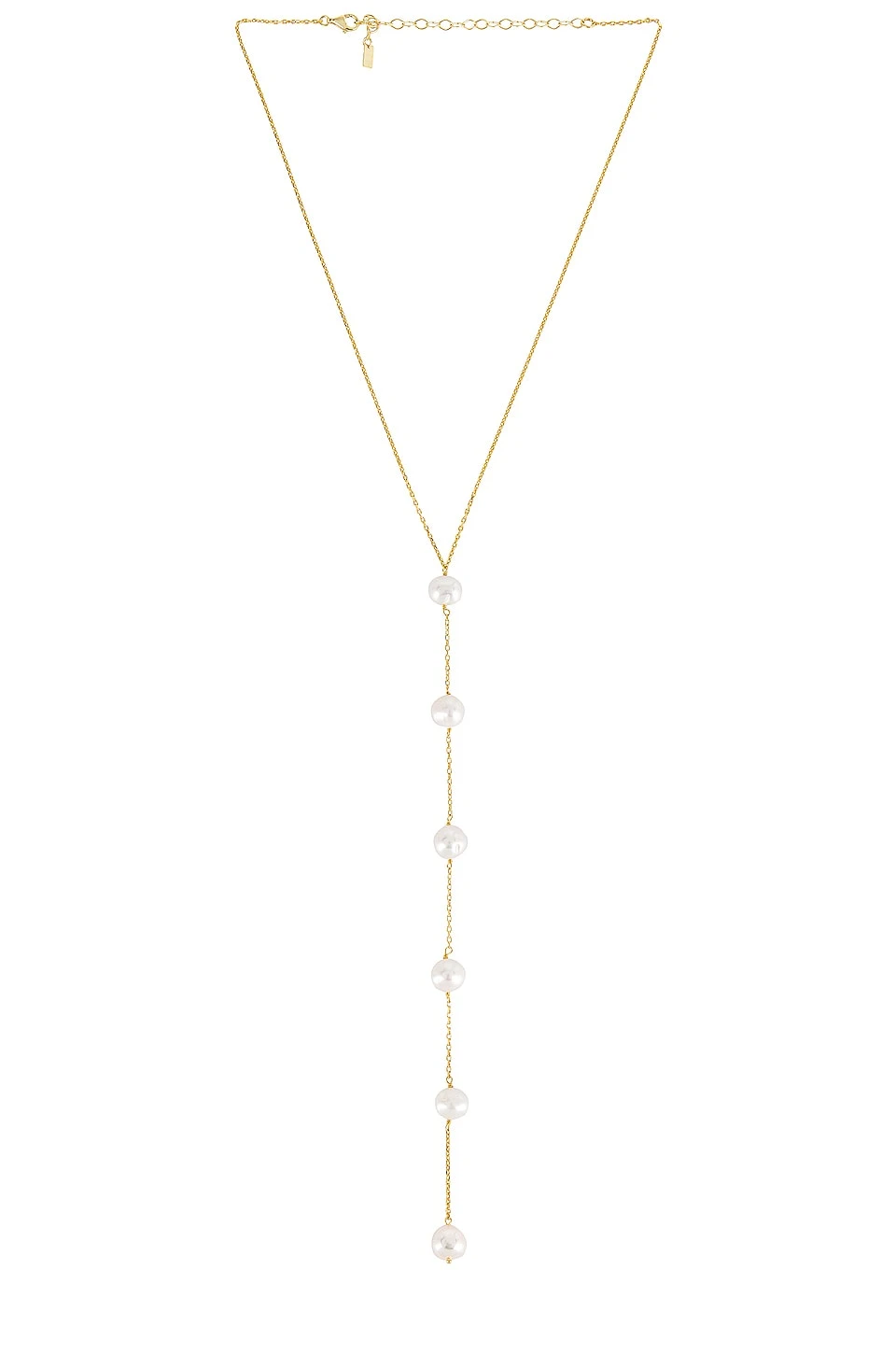 Multi Pearl Lariat Necklace Gold 1 Multi Pearl Lariat Necklace Gold