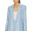 Alice + Olivia Denny Blazer With Piping Chambray