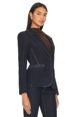 Alice + Olivia Macey Blazer Dark Rinse -Nike Store ALI WO220 V3