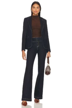 Alice + Olivia Macey Blazer Dark Rinse -Nike Store ALI WO220 V5