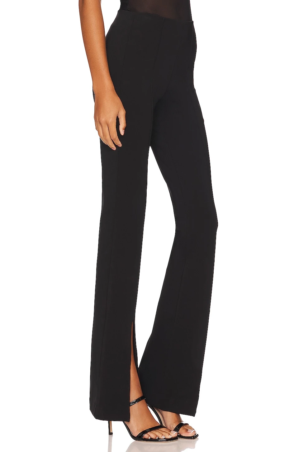 Alice + Olivia Emiko Super Skinny Slit High Waist Pant Black 2 Alice + Olivia Emiko Super Skinny Slit High Waist Pant Black - Image 2