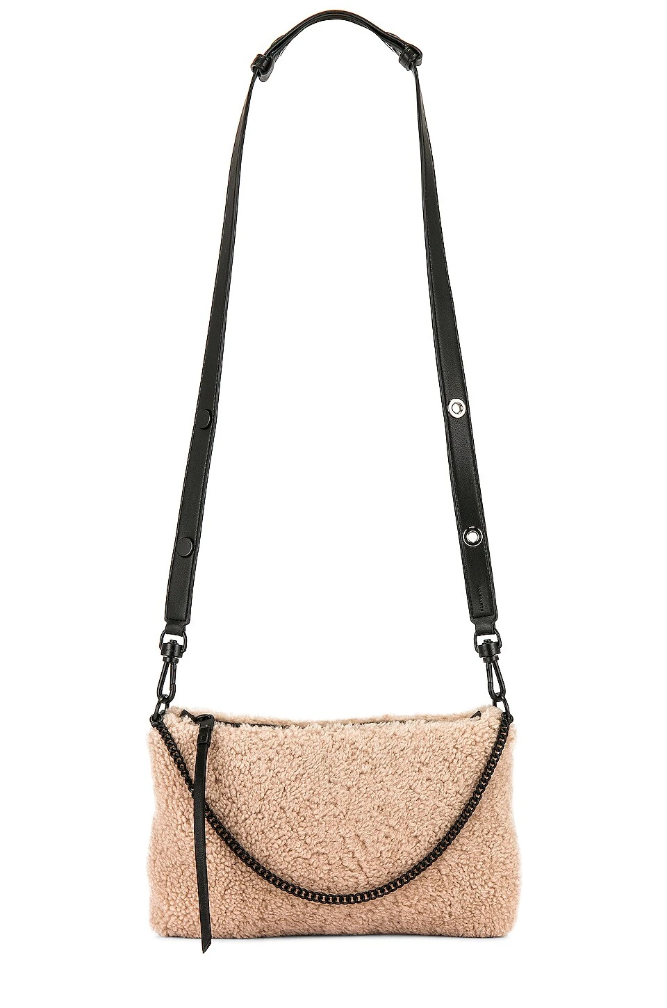 AllSaints Eve Shearling Crossbody Alabaster Pink 6 AllSaints Eve Shearling Crossbody Alabaster Pink - Image 6