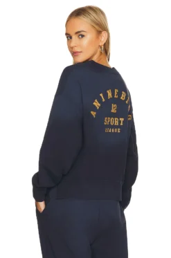 ANINE BING Rod League Sweatshirt Washed Navy