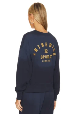 ANINE BING Rod League Sweatshirt Washed Navy -Nike Store ANIN WK124 V5