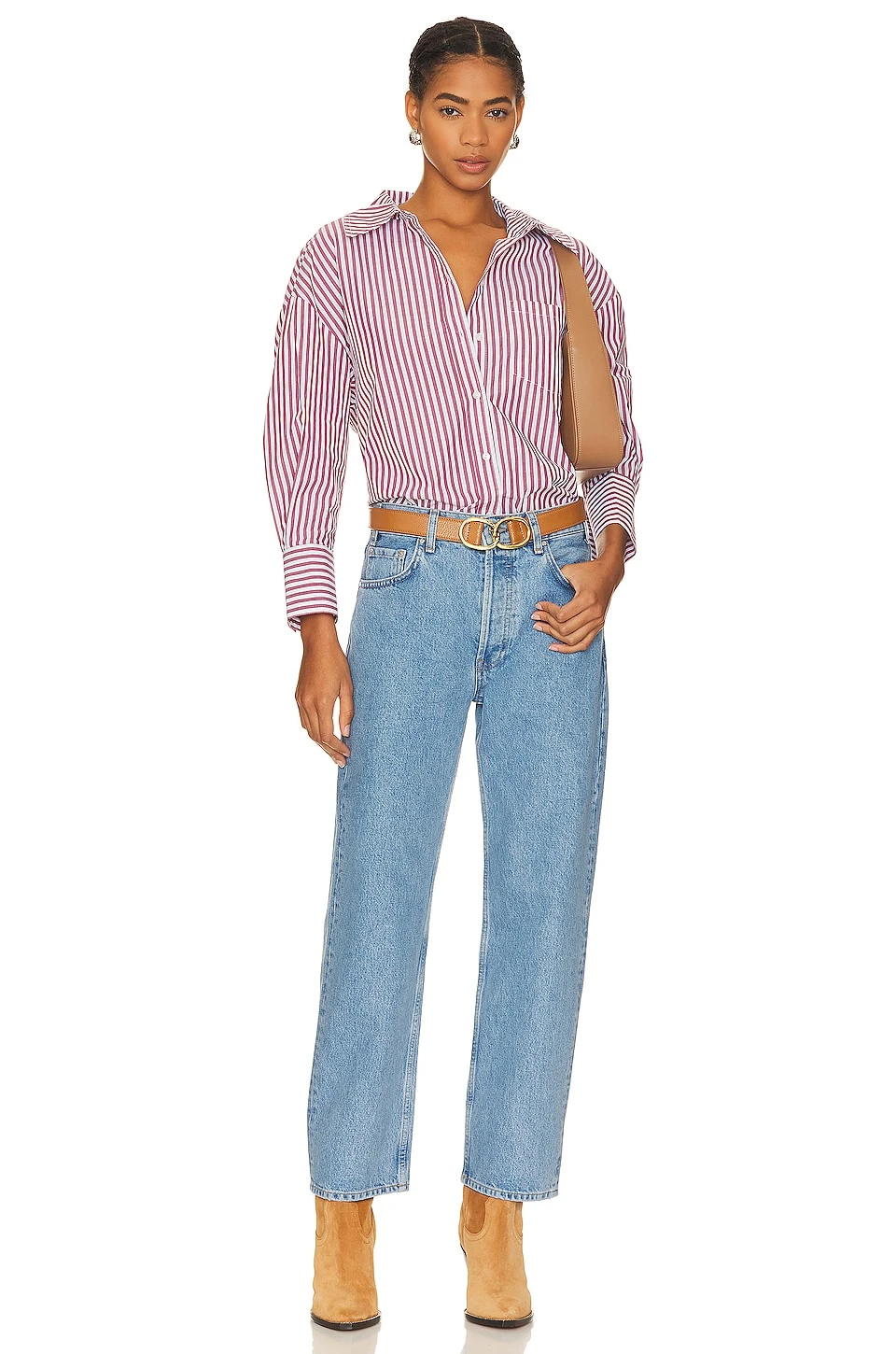 ANINE BING Mika Shirt Red & White Stripe 4 ANINE BING Mika Shirt Red & White Stripe - Image 4