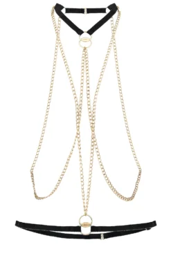 BLUEBELLA Theodora Chain Harness Black & Gold