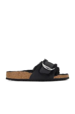 Birkenstock Madrid Big Buckle Shearling Sandal Black