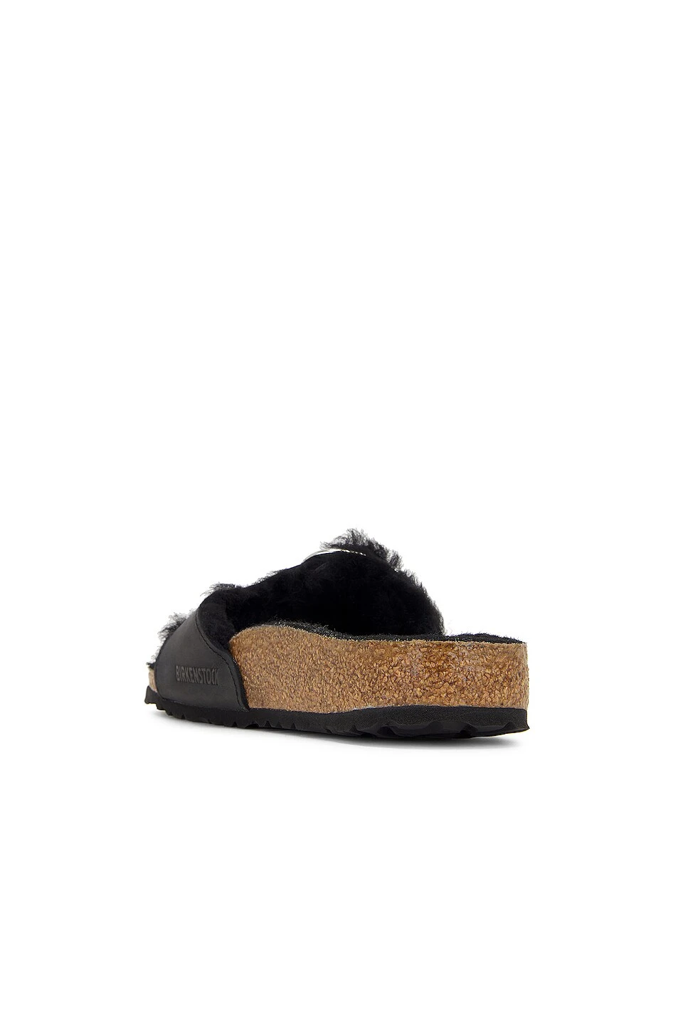 Birkenstock Madrid Big Buckle Shearling Sandal Black 3 Birkenstock Madrid Big Buckle Shearling Sandal Black - Image 3