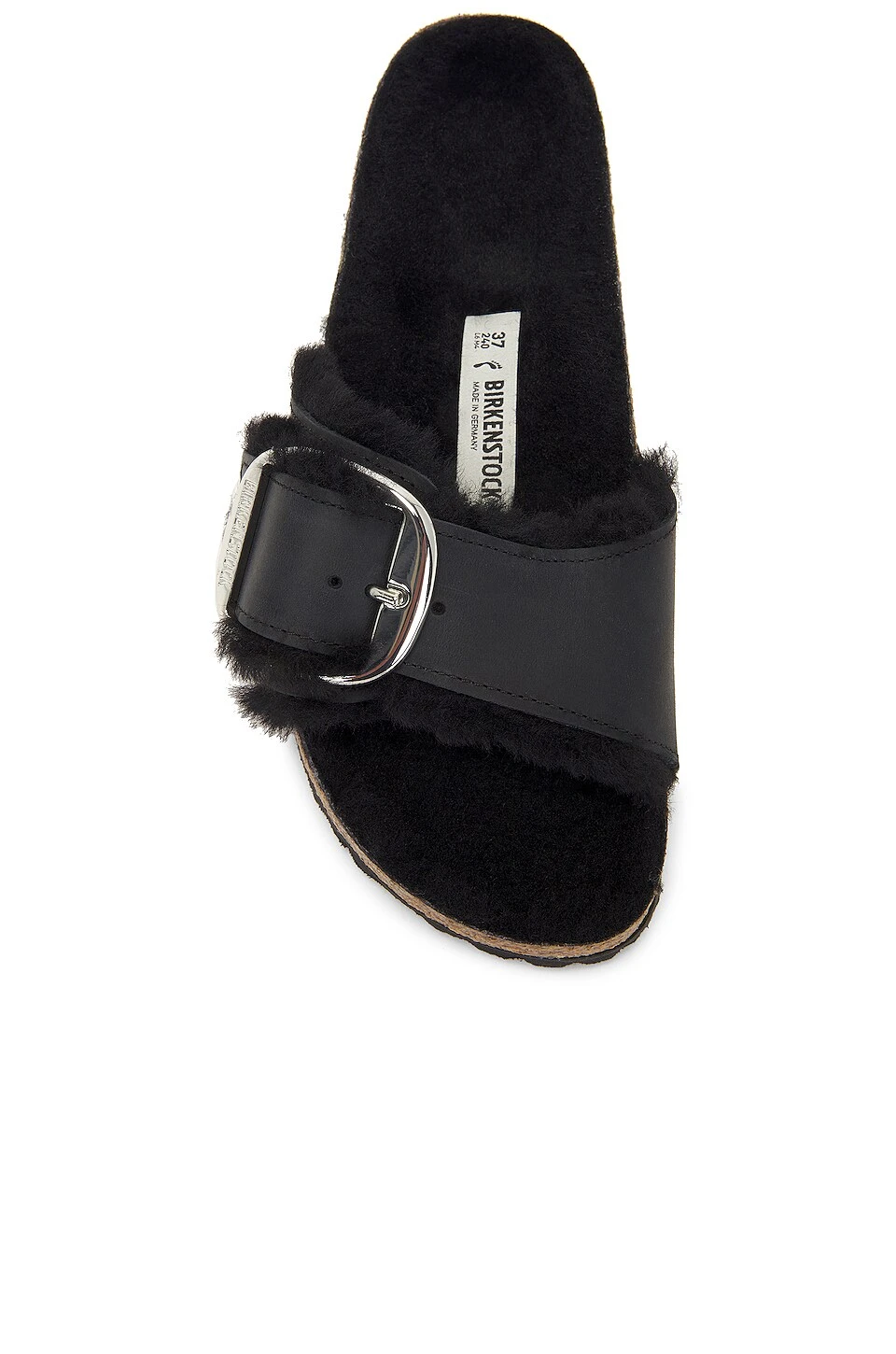 Birkenstock Madrid Big Buckle Shearling Sandal Black 4 Birkenstock Madrid Big Buckle Shearling Sandal Black - Image 4