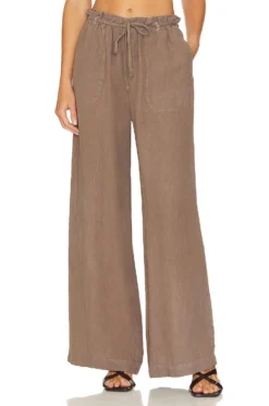 Drawcord Wide Leg Pant Coastal Fog