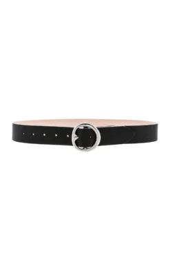 Baby Bell Bottom Smooth Belt Black & Silver