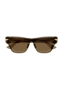 Bottega Veneta Acetate Cat Eye Shiny Transparent Brown