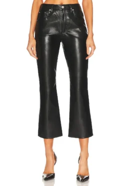 CITIZENS OF HUMANITY Isola Cropped Boot Recycled Leather Black