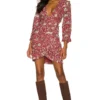 X REVOLVE Victoria Mini Dress Autumn Burgundy