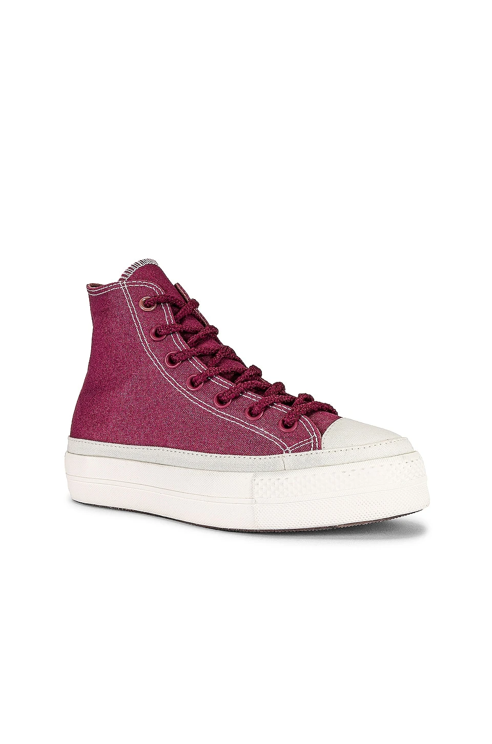 Converse Chuck Taylor All Star Lift Workwear Textiles Sneaker Cherry Vision, Saddle, & Egret 2 Converse Chuck Taylor All Star Lift Workwear Textiles Sneaker Cherry Vision, Saddle, & Egret - Image 2