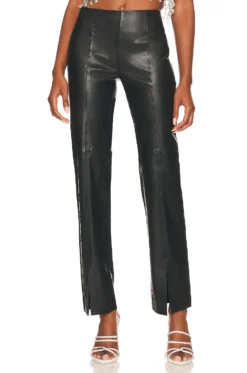 Camila Coelho Cora Leather Pant Black