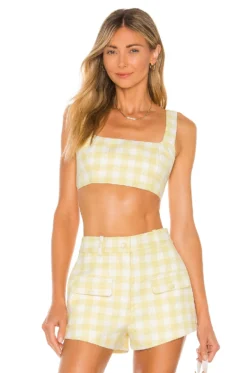 Camila Coelho Clarisse Top Yellow & White
