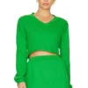 Camila Coelho Sierra Cropped Sweatshirt Grass Green