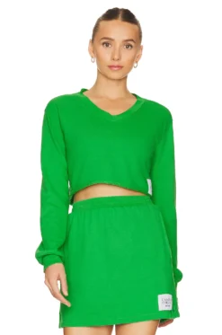 Camila Coelho Sierra Cropped Sweatshirt Grass Green