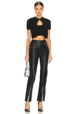 Phoenix Zip Leather Pant Black -Nike Store DDWO WP3 V4