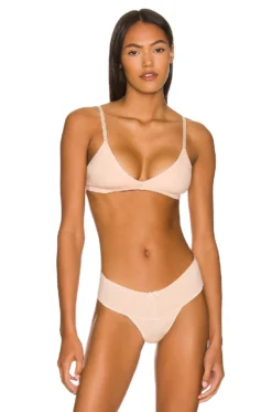 Eberjey Pima Stretch Cotton V Bralette Buff