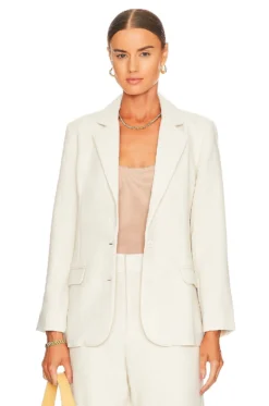 Bella Woven Blazer Bone