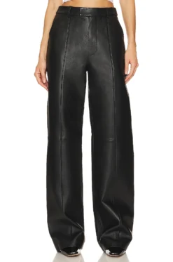 X Rj Highwaisted Leather Pant Black