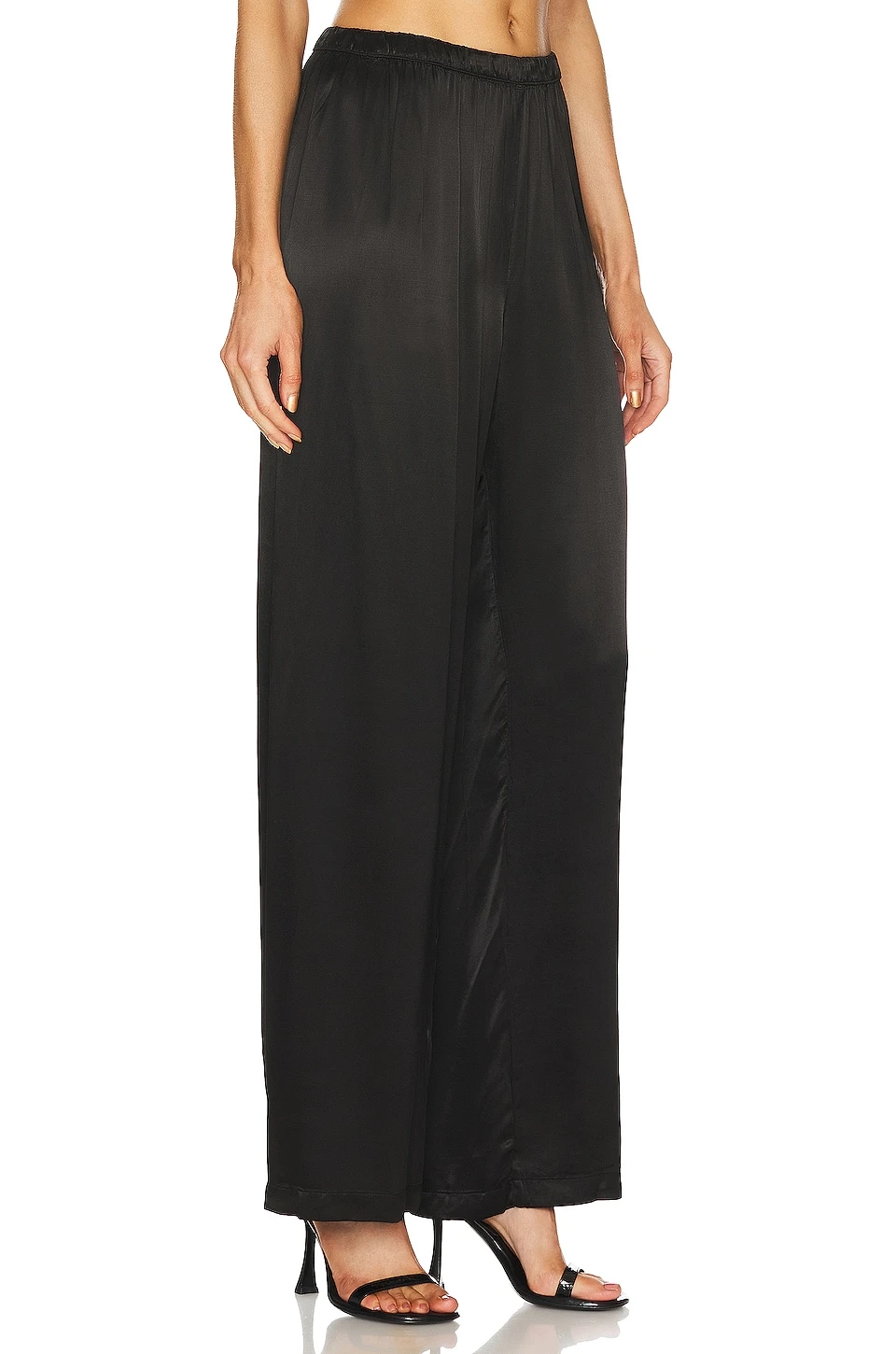 Satin High Waist Wide Leg Black 2 Satin High Waist Wide Leg Black - Image 2