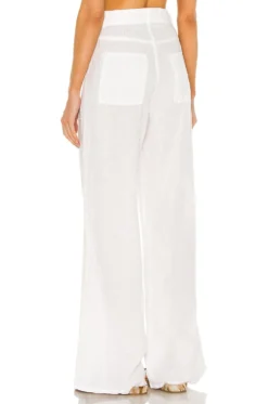 Linen High Waist Wide Leg Pant White -Nike Store ENZA WP89 V3