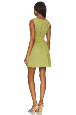 Faithfull The Brand San Michele Mini Dress Khaki -Nike Store FAIB WD556 V3