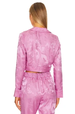 Fleur Du Mal Cropped Pajama Top Azalea Paisley Jacquard -Nike Store FLER WI375 V3