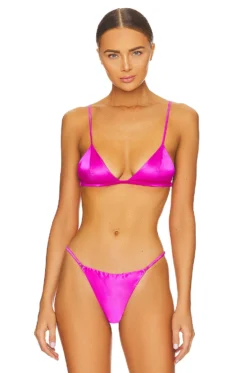 Fleur Du Mal Luxe Triangle Bra Periwinkle -Nike Store FLER WI418 V1