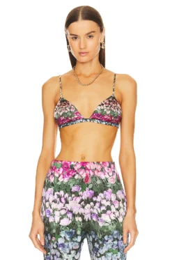 Fleur Du Mal Luxe Triangle Bra Periwinkle -Nike Store FLER WI426 V1