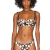 Fleur Du Mal Polka Dot Embroidery Balconette Black