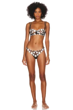 Fleur Du Mal Polka Dot Embroidery Balconette Black -Nike Store FLER WI427 V4