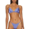 Fleur Du Mal Luxe Triangle Bra Periwinkle