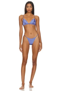 Fleur Du Mal Luxe Triangle Bra Periwinkle -Nike Store FLER WI430 V4