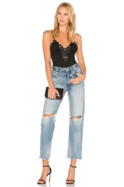 Fleur Du Mal Lily Lace V Neck Bodysuit Black -Nike Store FLER WI96 V5