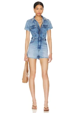 GOOD AMERICAN Fit For Success Short Jumpsuit Blue274