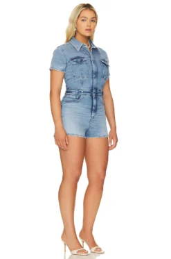 GOOD AMERICAN Fit For Success Short Jumpsuit Blue274 10 GOOD AMERICAN Fit For Success Short Jumpsuit Blue274 -Nike Store GAME WR1 V4