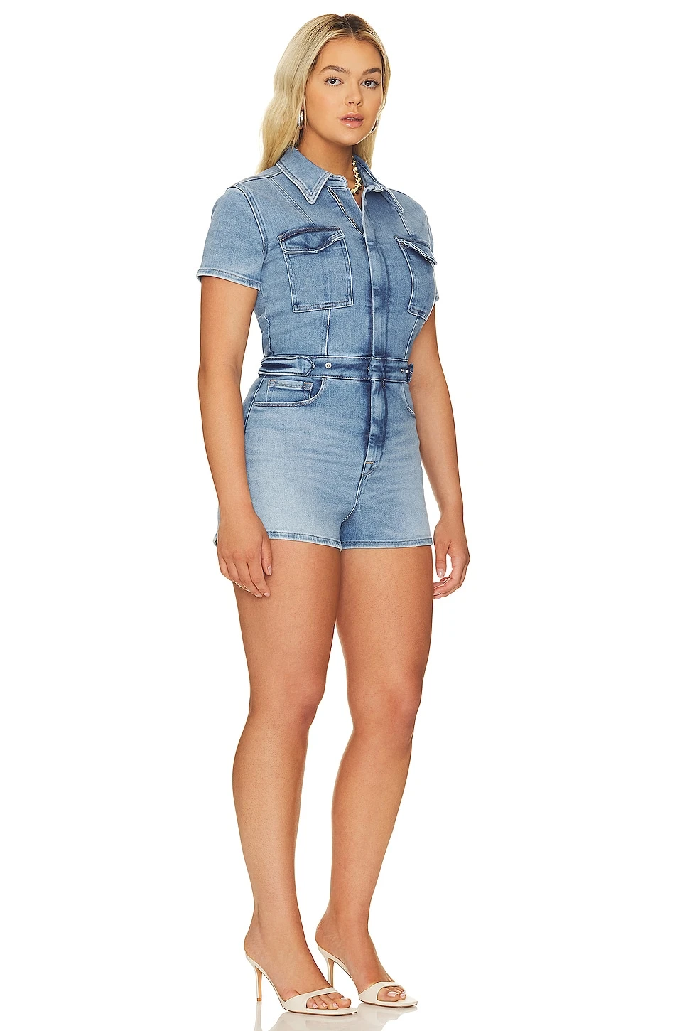 GOOD AMERICAN Fit For Success Short Jumpsuit Blue274 4 GOOD AMERICAN Fit For Success Short Jumpsuit Blue274 - Image 4