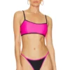 Ganni Recycled Cutline Sporty Bikini Top Sugar Plum