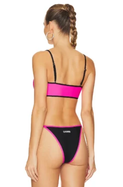 Ganni Recycled Cutline Sporty Bikini Top Sugar Plum -Nike Store GANR WX34 V3