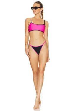 Ganni Recycled Cutline Sporty Bikini Top Sugar Plum -Nike Store GANR WX34 V4