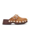 Ganni Retro Leather Clog Tiger's Eye